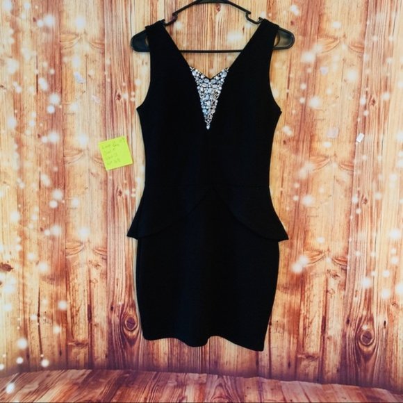 Love Republic black peplum dress sz medium - Picture 1 of 1